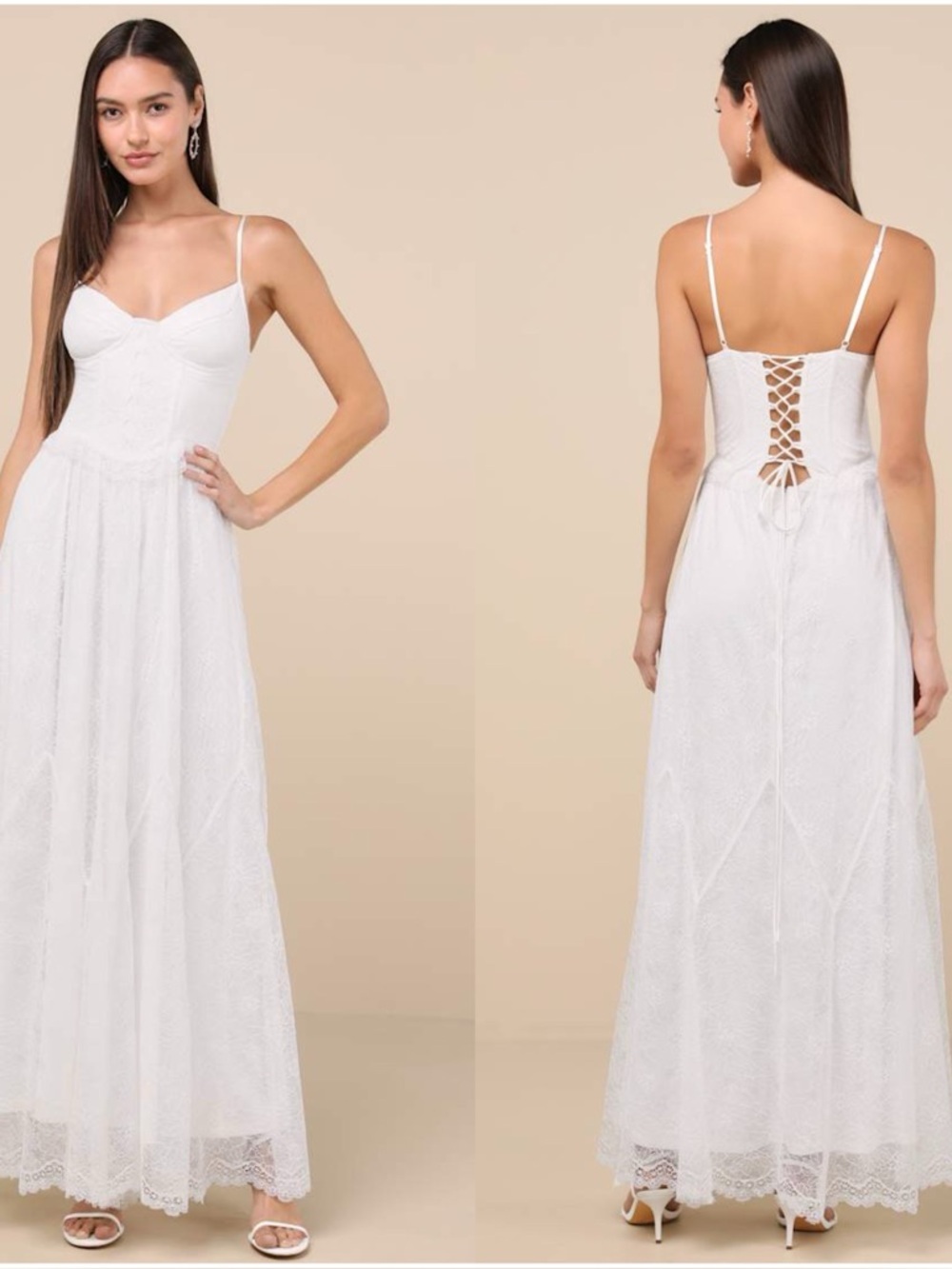 LULU'S Bia White Lace Bustier
Maxi Dress - Picture 1 of 6